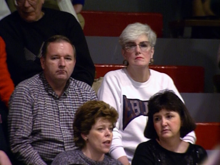 Patricia Wier and her husband watch St. Joe's play